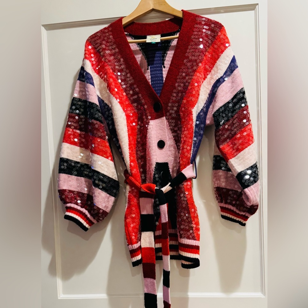 Farm Rio Colorful Sequin Cardigan - Picture 2 of 6